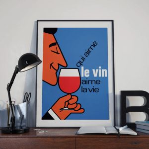 Le vin Rend Fort buvons du vin Reproduction Affiche Poster Reproduction -  Format 50X70 cm Papier Luxe 300 GR - Vente du fichier numérique HD Possible