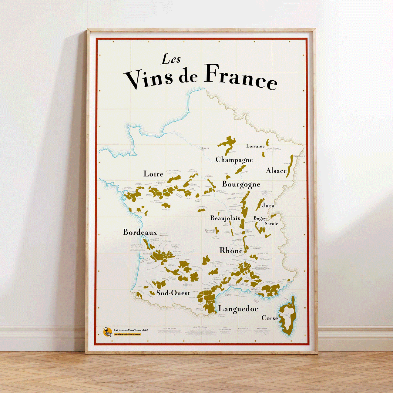 Carte Les Vins de France à Gratter 50x70 - Cartes des vins de France